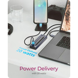 ICY BOX IB-HUB1450-C31 10000 Mbit/s Antracita, Hub USB antracita, USB 3.2 Gen 2 (3.1 Gen 2) Type-C, 10000 Mbit/s, Antracita, Aluminio, 20 W, Cable redondo