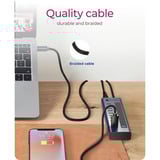 ICY BOX IB-HUB1450-C31 10000 Mbit/s Antracita, Hub USB antracita, USB 3.2 Gen 2 (3.1 Gen 2) Type-C, 10000 Mbit/s, Antracita, Aluminio, 20 W, Cable redondo