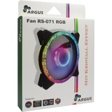 Inter-Tech RS-071 RGB Carcasa del ordenador Ventilador 12 cm Negro, Blanco negro, Ventilador, 12 cm, 1200 RPM, 22 dB, 59,81 m³/h, Negro, Blanco