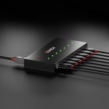 Lindy 43128 hub de interfaz 5000 Mbit/s Negro, Hub USB USB 3.2 Gen 1 (3.1 Gen 1) Type-A, 5000 Mbit/s, Negro, 0,8 m, 185 mm, 75 mm