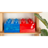 Room Copenhagen LEGO Storage Brick 4 Top Lid Glitter, Caja de depósito rojo/Transparente