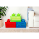Room Copenhagen LEGO Storage Brick 4 Top Lid Glitter, Caja de depósito rojo/Transparente