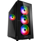 Sharkoon TG5 Pro RGB Midi Tower Negro, Cajas de torre negro, Midi Tower, PC, Negro, ATX, micro ATX, Mini-ITX, Acero, Vidrio templado, Juego