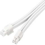 SilverStone Cable de extensión de fuente de alimentación SST-PP07E-EPS8W-V2, EPS 12V 8 pines (4+4), Cable alargador blanco
