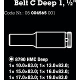 Wera 05004565001 set de conectores y conector Juego de enchufes, Llave de tubo negro, Juego de enchufes, 1/2", Métrico, 6 cabezal(es), 10,13,15,16,17,19 mm, 290 mm