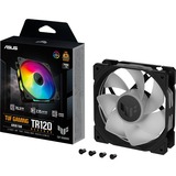 ASUS TUF Gaming TR120 ARGB Reverse Fan - Single Pack Carcasa del ordenador Ventilador 12 cm Negro negro/Transparente, Ventilador, 12 cm, Negro