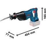 Bosch GSA 18V-LI Professional Negro, Azul, Sierra de sable azul/Negro, Deep discharge, Sobrecalentamiento, Sobrecarga, Negro, Azul, 2,8 cm, 25 cm, 2 cm, 88 dB