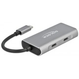 DeLOCK 63260 hub de interfaz USB 3.2 Gen 2 (3.1 Gen 2) Type-C 10000 Mbit/s Gris, Hub USB gris, USB 3.2 Gen 2 (3.1 Gen 2) Type-C, USB 3.2 Gen 2 (3.1 Gen 2) Type-A, USB 3.2 Gen 2 (3.1 Gen 2) Type-C, 10000 Mbit/s, Gris, Aluminio, 0,12 m