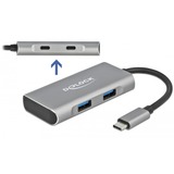 DeLOCK 63260 hub de interfaz USB 3.2 Gen 2 (3.1 Gen 2) Type-C 10000 Mbit/s Gris, Hub USB gris, USB 3.2 Gen 2 (3.1 Gen 2) Type-C, USB 3.2 Gen 2 (3.1 Gen 2) Type-A, USB 3.2 Gen 2 (3.1 Gen 2) Type-C, 10000 Mbit/s, Gris, Aluminio, 0,12 m