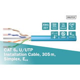 Digitus Cable de instalación Professional Cat.6a U/UTP simplex, Eca azul