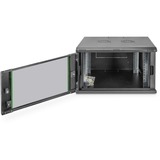 Digitus Carcasa de pared de la serie Dynamic Basic - 600 x 450 mm (an. x pr.), Armario IT negro, Bastidor de pared, 7U, 60 kg, Bloqueo del teclado, 24 kg, Negro