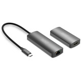 Digitus Extensor de video 4K USB-C > HDMI, 30 metros, Alargador de HDMI negro