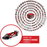 EINHELL Amoladora angular profesional a batería AXXIO 36/230 Q, 36Volt (2x18V) rojo/Negro