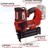 EINHELL Professional Akku-Nagler FIXETTO 18/50 N - Solo, 18Volt rojo/Negro