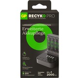GP Batteries Cargador de batería USB RECYKO PRO P461, 4 ranuras de carga, incl. estación de acoplamiento D461 gris