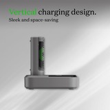 GP Batteries Cargador de batería USB RECYKO PRO P461, 4 ranuras de carga, incl. estación de acoplamiento D461 gris