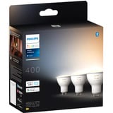 Philips Hue GU10 - foco inteligente - (paquete de 3), Lámpara LED Philips Hue White ambiance GU10 - foco inteligente - (paquete de 3), Bombilla inteligente, Bluetooth/Zigbee, Blanco, GU10, GU10, Reflectora