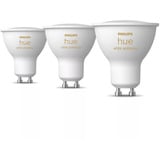 Philips Hue GU10 - foco inteligente - (paquete de 3), Lámpara LED Philips Hue White ambiance GU10 - foco inteligente - (paquete de 3), Bombilla inteligente, Bluetooth/Zigbee, Blanco, GU10, GU10, Reflectora