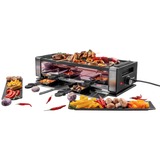 Unold 48760 parrilla de interior 8 personas(s) 1200 W Negro, Acero inoxidable, Raclette negro/Acero fino, 8 personas(s), Plástico, Acero inoxidable, 1 zona(s), Negro, Acero inoxidable, Rectangular, Temperatura