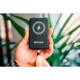Verbatim Charge 'n' Go Polímero de litio 5000 mAh Cargador inalámbrico Negro, Banco de potencia negro, 5000 mAh, Polímero de litio, Quick Charge 3.0, Cargador inalámbrico, Negro