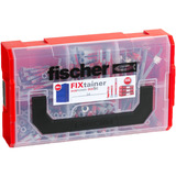 fischer FixTainer - DuoPower corto/largo + DuoTec taco basculante, Pasador gris claro/Rojo