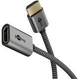 goobay Adaptador flexible HDMI de ultra alta velocidad, Cable negro/Dorado