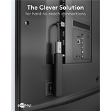 goobay Adaptador flexible HDMI de ultra alta velocidad, Cable negro/Dorado