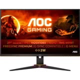AOC G2 27G2SPAE/BK pantalla para PC 68,6 cm (27") 1920 x 1080 Pixeles Full HD LED Negro, Rojo, Monitor de gaming negro/Rojo, 68,6 cm (27"), 1920 x 1080 Pixeles, Full HD, LED, 4 ms, Negro, Rojo