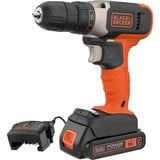 BLACK+DECKER Taladro atornillador a batería BCD001C1, 18 voltios, Taladro/destornillador naranja/Negro