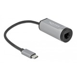 DeLOCK 64116 adaptador y tarjeta de red Ethernet 5000 Mbit/s gris, Alámbrico, USB Tipo C, Ethernet, 5000 Mbit/s, Negro, Gris