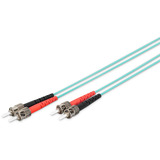 Digitus Cable de parche LWL, dúplex, conector ST > ST, multimodo OM3 turquesa