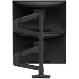 Ergotron LX Series LX Dual Stacking Arm, Tall Pole, Matte Black 101,6 cm (40") Negro Escritorio, Soporte de monitor negro, Tall Pole, Matte Black, Abrazadera, 20 kg, 101,6 cm (40"), 100 x 100 mm, Ajustes de altura, Negro