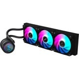 GIGABYTE AORUS WATERFORCE II 360 AIO Refrigerador de CPU líquido - 3x ventiladores ARGB de 120 mm, mecanismo de conexión deslizante, DAISY-CHAIN, compatible con Intel LGA 1851 y AMD AM5, Refrigeración por agua negro, mecanismo de conexión deslizante, DAISY-CHAIN, compatible con Intel LGA 1851 y AMD AM5, Sistema de refrigeración líquida todo en uno, 12 cm, Negro