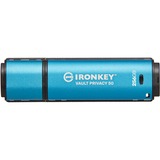 Kingston IronKey 256GB Vault Privacy 50 cifrado AES-256, FIPS 197, Lápiz USB celeste/Negro, FIPS 197, 256 GB, USB tipo A, 3.2 Gen 1 (3.1 Gen 1), 230 MB/s, Tapa, Negro, Azul