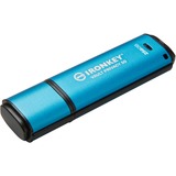 Kingston IronKey Vault Privacy 50 unidad flash USB 256 GB USB tipo A 3.2 Gen 1 (3.1 Gen 1) Azul, Lápiz USB celeste/Negro, 256 GB, USB tipo A, 3.2 Gen 1 (3.1 Gen 1), 230 MB/s, Tapa, Azul