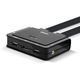 Lindy 42344 interruptor KVM Montaje en rack Negro, Switch KVM negro, 4096 x 2160 Pixeles, 4K Ultra HD, Montaje en rack, Negro