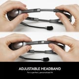Logitech 981-000593 auricular y casco Auriculares Alámbrico Diadema Oficina/Centro de llamadas Negro, Auriculares con micrófono gris, Alámbrico, Oficina/Centro de llamadas, 20 - 20000 Hz, 74 g, Auriculares, Negro