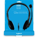 Logitech H111 Auriculares Alámbrico Diadema Oficina/Centro de llamadas Negro, Auriculares con micrófono gris, Alámbrico, Oficina/Centro de llamadas, 20 - 20000 Hz, 74 g, Auriculares, Negro