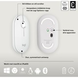 Logitech Pebble 2 M350s ratón Viajes Ambidextro RF Wireless + Bluetooth Óptico 4000 DPI blanco, Ambidextro, Óptico, RF Wireless + Bluetooth, 4000 DPI, Blanco