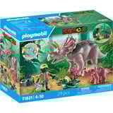 PLAYMOBIL Dinos Triceratops con cría, Juegos de construcción 