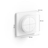 Philips Hue Hue tap switch, Botón blanco, Philips Hue tap switch, Inalámbrico, Blanco, Pared, IP20, Plástico, IP20
