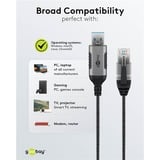 goobay Cable adaptador Ethernet USB-A 3.2 Gen1 > RJ-45, Slim negro/Gris
