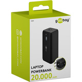 goobay Powerbank para portátil 20.000 mAh con Power Delivery, Banco de potencia negro
