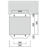 Easy Camp Toldo túnel para autobús Reine, Tienda de campaña gris oscuro/Gris claro