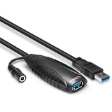 Lindy 43156 cable USB 10 m USB 3.2 Gen 1 (3.1 Gen 1) USB A Negro, Cable alargador negro, 10 m, USB A, USB A, USB 3.2 Gen 1 (3.1 Gen 1), 5000 Mbit/s, Negro