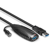 Lindy 43156 cable USB USB 3.2 Gen 1 (3.1 Gen 1) 10 m USB A 5 Gbit/s Negro, Cable alargador negro, 10 m, USB A, USB A, USB 3.2 Gen 1 (3.1 Gen 1), 5 Gbit/s, Negro