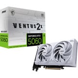 MSI GeForce RTX 5060 8G VENTUS 2X OC WHITE NVIDIA 8 GB GDDR7, Tarjeta gráfica blanco, GeForce RTX 5060, 8 GB, GDDR7, 128 bit, 7680 x 4320 Pixeles, PCI Express x16 5.0