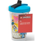 Room Copenhagen Vaso LEGO con pajita Ninjago Classic Black, Taza negro/Rojo