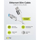 goobay Cable adaptador Ethernet USB-A 3.2 Gen1 > RJ-45, Slim blanco