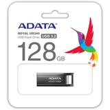 ADATA UR340 unidad flash USB 128 GB USB tipo A 3.2 Gen 2 (3.1 Gen 2) Negro, Lápiz USB níquel, 128 GB, USB tipo A, 3.2 Gen 2 (3.1 Gen 2), 100 MB/s, Tapa, Negro